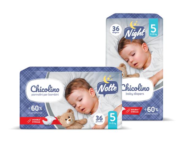 Упаковка нічних дитячих підгузників Chicolino Night 5-й розмір