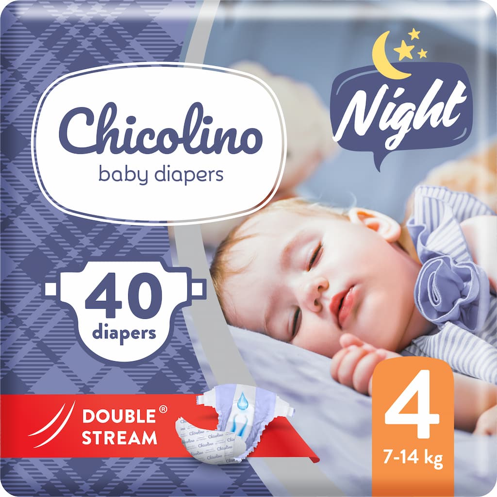 Chicolino (Чіколіно) підгузки дитячі 4 Night 40 шт.